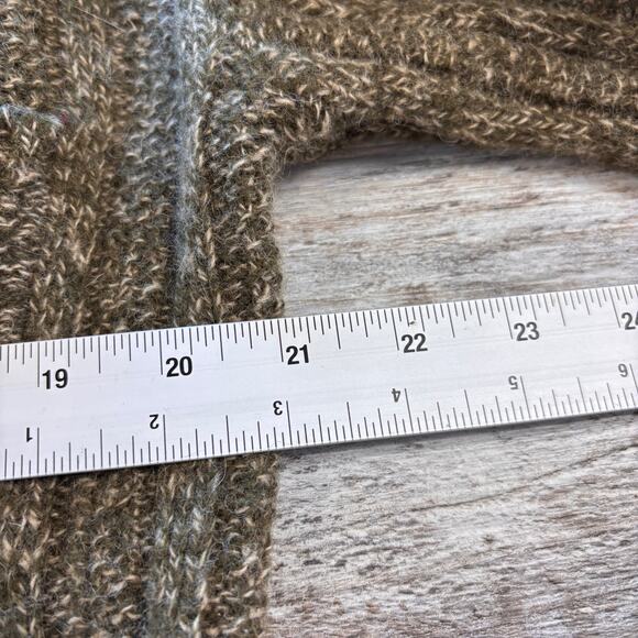 Vintage 90s Eddie Bauer Green Womens S Petite Collared Knit Wool Sweater - Picture 7 of 9